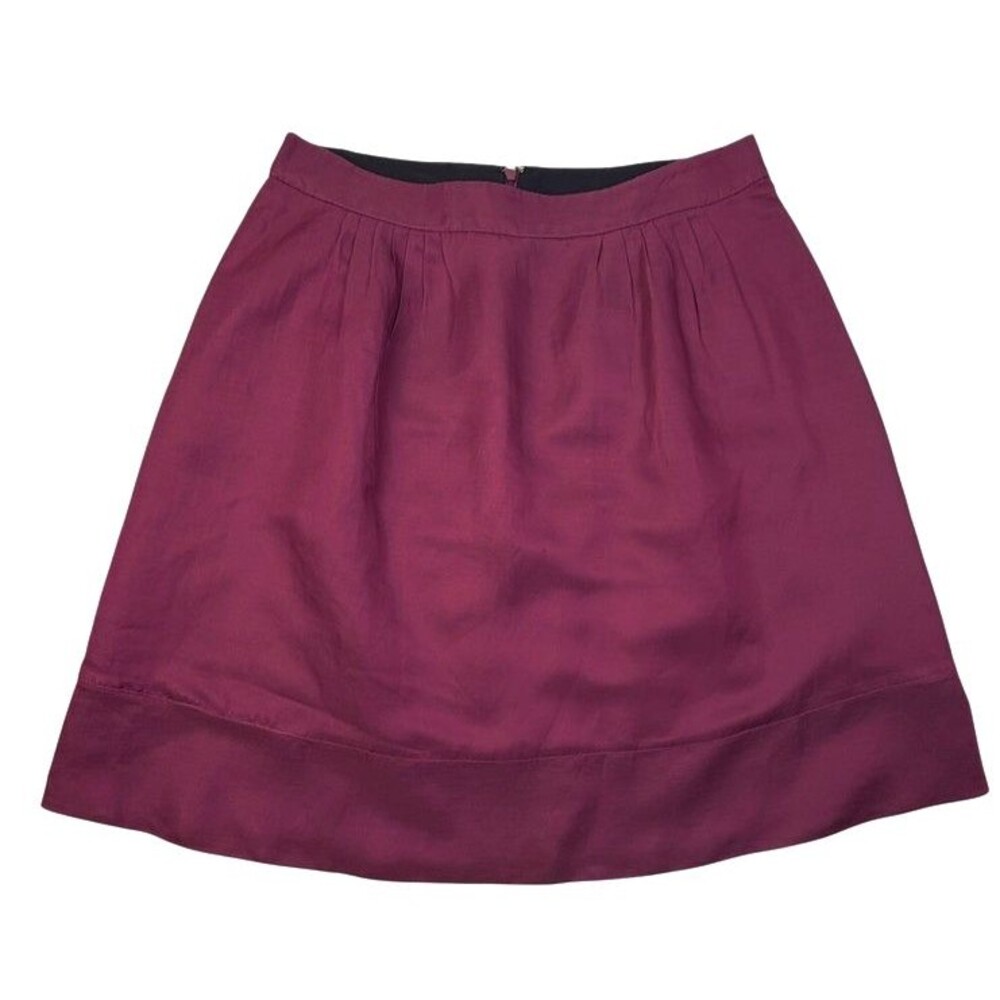 Banana Republic Mad Men Midge Skirt Burgundy A-Line Pintuck 2011 Size 8